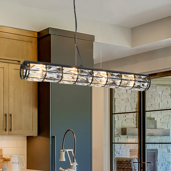 Willa Arlo Interiors Baconton 4Light Unique Linear Chandelier With Crystal Accents Wayfair